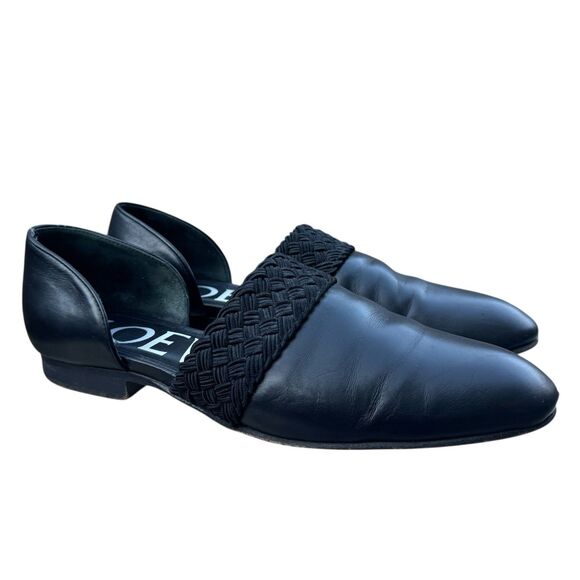 Loewe Black Leather Mules Flats Slip On Size 38 Pointed Toe Designer Old Money - Picture 3 of 13